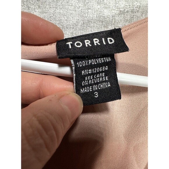 Torrid Lace Print Layered Pink Black Tank Blouse Size 3 Keyhole Back - Picture 2 of 6